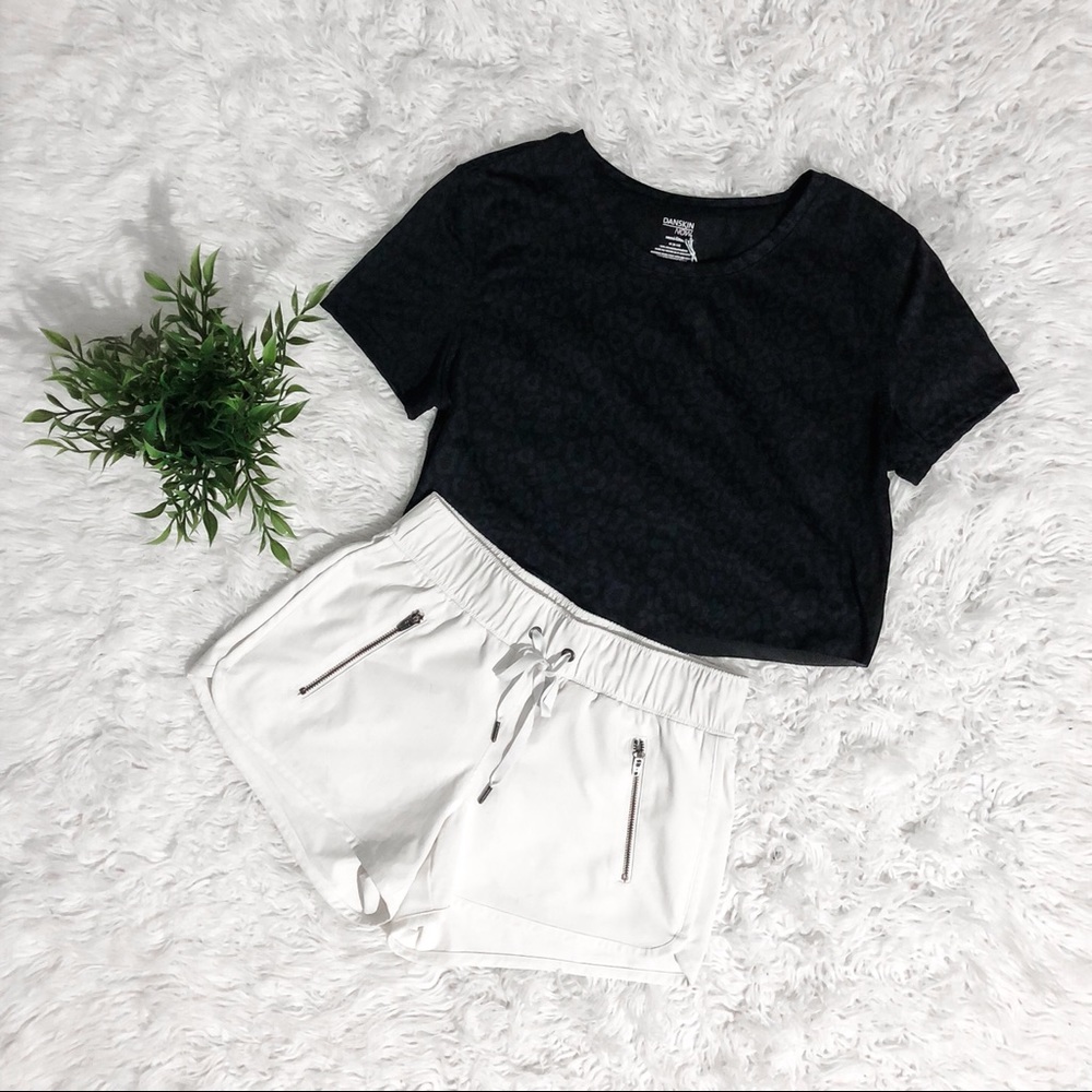 CUSTOM Black Leopard Print Crop Top Semi Sheer - M